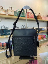 Load image into Gallery viewer, COACH HOUSTON FLIGHT BAG DEBOSSED LEATHER 4009 IN BLACK