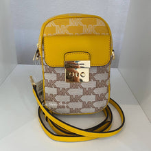 Load image into Gallery viewer, MICHAEL KORS SLOAN EDITOR SMALL TOPZIP FRONT POCKET PHONE CROSSBODY IN BUTTER MULTI