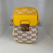 Load image into Gallery viewer, MICHAEL KORS SLOAN EDITOR SMALL TOPZIP FRONT POCKET PHONE CROSSBODY IN BUTTER MULTI