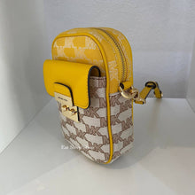 Load image into Gallery viewer, MICHAEL KORS SLOAN EDITOR SMALL TOPZIP FRONT POCKET PHONE CROSSBODY IN BUTTER MULTI