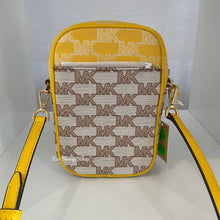 Load image into Gallery viewer, MICHAEL KORS SLOAN EDITOR SMALL TOPZIP FRONT POCKET PHONE CROSSBODY IN BUTTER MULTI