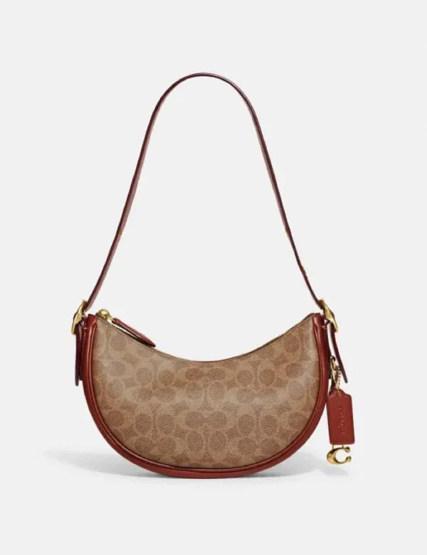 COACH SIGNATURE LUNA SHOULDER BAG CC440 IN TAN RUST