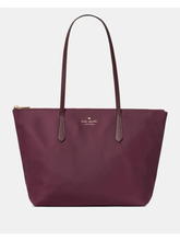 Load image into Gallery viewer, KATE SPADE KITT NYLON MEDIUM TOTE IN DEEP CHERRY
