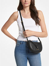 Load image into Gallery viewer, MICHAEL KORS DOVER SMALL HALF MOON CROSSBODY LEATHER IN BLACK
