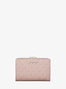 MICHAEL KORS JET SET TRAVEL MEDIUM BIFOLD ZIP COIN WALLET IN SIGNATURE POWDER BLUSH