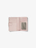 MICHAEL KORS JET SET TRAVEL MEDIUM BIFOLD ZIP COIN WALLET IN SIGNATURE POWDER BLUSH