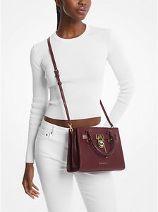 MICHAEL KORS HAMILTON SMALL SATCHEL IN OXBLOOD