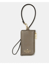 Load image into Gallery viewer, KATE SPADE CARD CASE LANYARD ID LEATHER IN OYSTER (SAFFIONO LEATHER)
