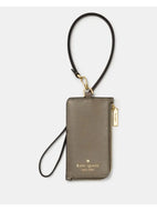 KATE SPADE CARD CASE LANYARD ID LEATHER IN OYSTER (SAFFIONO LEATHER)