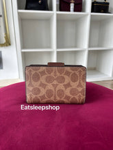 Load image into Gallery viewer, COACH MEDIUM CORNER ZIP WALLET SIGNATURE CANVAS IN TAN BROWN (CW786)
