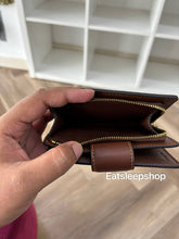 Load image into Gallery viewer, COACH MEDIUM CORNER ZIP WALLET SIGNATURE CANVAS IN TAN BROWN (CW786)
