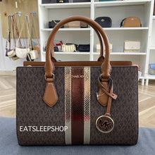 Load image into Gallery viewer, MICHAEL KORS SHEILA MEDIUM SIGNATURE AND METALLIC IN SIGNATURE BROWN
