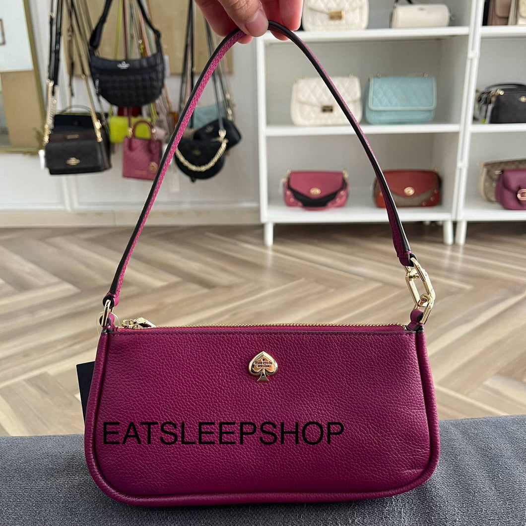 KATE SPADE KAYLA CONVERTIBLE WRISTLET IN DARK RASPBERRY