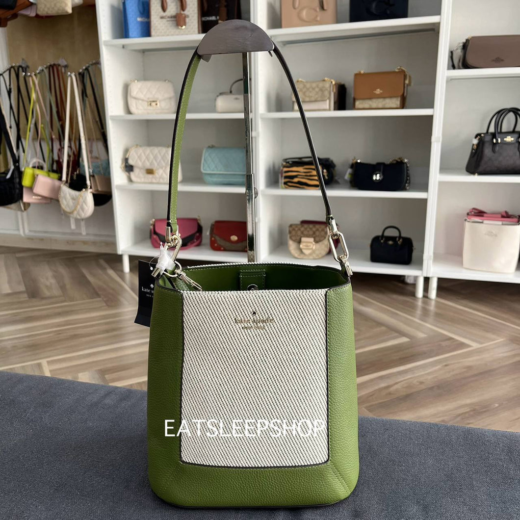 KATE SPADE LENA BUCKET BAG IN KELP FORES