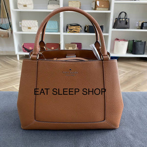 KATE SPADE LENA TRIPLE COMPARTMENT SATCHEL in WARM GINGERBREAD