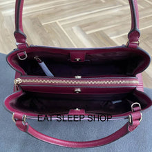 Load image into Gallery viewer, KATE SPADE LENA TRIPLE COMPARTMENT SATCHEL in COLORBLOCK BLACKBERRY PRESERVE
