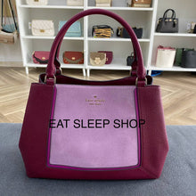 Load image into Gallery viewer, KATE SPADE LENA TRIPLE COMPARTMENT SATCHEL in COLORBLOCK BLACKBERRY PRESERVE
