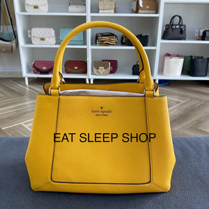 KATE SPADE LENA TRIPLE COMPARTMENT SATCHEL in DAFFODIL