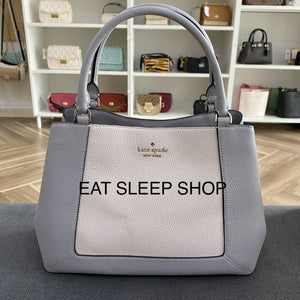 KATE SPADE LENA TRIPLE COMPARTMENT SATCHEL in COLORBLOCK MOUNTAIN GRAY