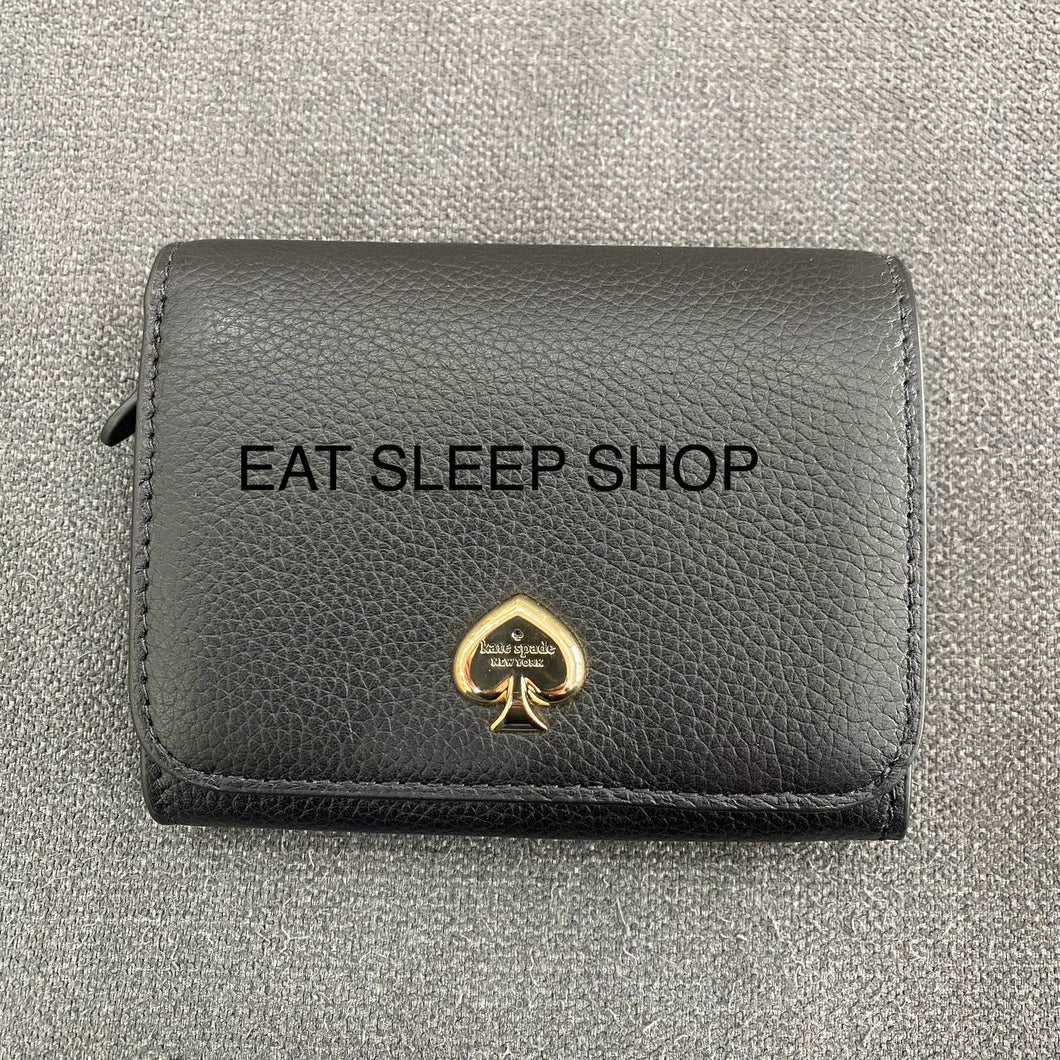 KATE SPADE KAYLA SMALL WALLET in BLACK