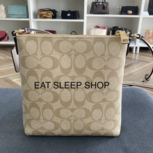 Load image into Gallery viewer, COACH MINI ROWAN FILE BAG IN SIGNATURE CANVAS CS182 GOLD/LIGHT KHAKI CHALK
