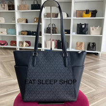 Load image into Gallery viewer, MICHAEL KORS CHARLOTTE LARGE TOP ZIP TOTE IN SIGNATURE BLACK
