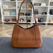 Load image into Gallery viewer, KATE SPADE LENA TRIPLE COMPARTMENT LARGE SHOULDER IN WARM GINGERBREAD
