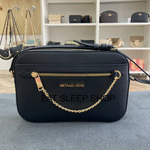 Load image into Gallery viewer, MICHAEL KORS JET SET ITEM  LARGE EW ZIP CHAIN CROSSBODY LEATHER IN BLACK
