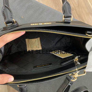 MICHAEL KORS SHEILA MEDIUM SATCHEL BLACK PLAIN