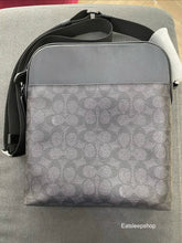 Load image into Gallery viewer, COACH HOUSTON FLIGHT BAG IN SIGNATURE CANVAS QB/CHARCOAL/BLACK
