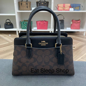 COACH MINI DARCIE CARRYALL IN SIGNATURE CANVAS (COACH CH174) GOLD/BROWN BLACK