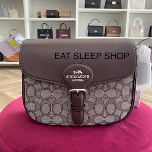 COACH AMELIA SADDLE BAG IN OAK/MAPLE CU998
