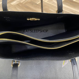 COACH MOLLIE TOTE BAG SIGNATURE CANVAS WALNUT/ BLACK CV967