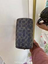 Load image into Gallery viewer, COACH MINI ROWAN CROSSBODY BAG IN LOVED SIGNATURE CANVAS (CDY29 IMBRN) WITH CHARMS IN BROWN
