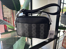 Load image into Gallery viewer, COACH GRAHAM CROSSBODY BAG IN SIGNATURE CANVAS IN STRIPES (CDX92 QBYTS) IN BLACK GREY
