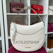 Load image into Gallery viewer, MICHAEL KORS DOVER LARGE TOP ZIP HALF MOON SHOULDER BAG IN LIGHT CREAM
