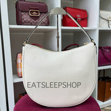 Load image into Gallery viewer, MICHAEL KORS DOVER LARGE TOP ZIP HALF MOON SHOULDER BAG IN LIGHT CREAM
