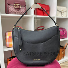 Load image into Gallery viewer, MICHAEL KORS DOVER LARGE TOP ZIP HALF MOON SHOULDER BAG IN BLACK
