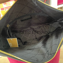 Load image into Gallery viewer, MICHAEL KORS DOVER LARGE TOP ZIP HALF MOON SHOULDER BAG IN BLACK
