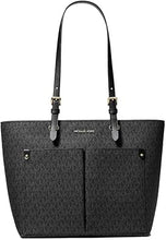 Load image into Gallery viewer, MICHAEL KORS JET SET TRAVEL MEDIUM DOUBLE POCKET TOTE IN SIGNATURE BLACK
