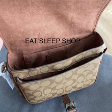 Load image into Gallery viewer, COACH PACE MESSENGER BAG IN SIGNATURE CANVAS CR131 IN /KHAKI/SADDLE
