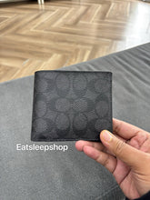 Load image into Gallery viewer, COACH 3 IN 1 WALLET IN SIGNATURE CANVAS CW380 IN CHARCOAL BLACK
