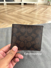 Load image into Gallery viewer, COACH 3 IN 1 WALLET IN BLOCKED SIGNATURE CANVAS CX209 IN MAHOGANY MULTI
