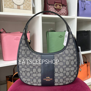 COACH CARMEN SHOULDER BAG IN SIGNATURE JACQUARD (COACH CV001) IM/NAVY/MIDNIGHT NAVY