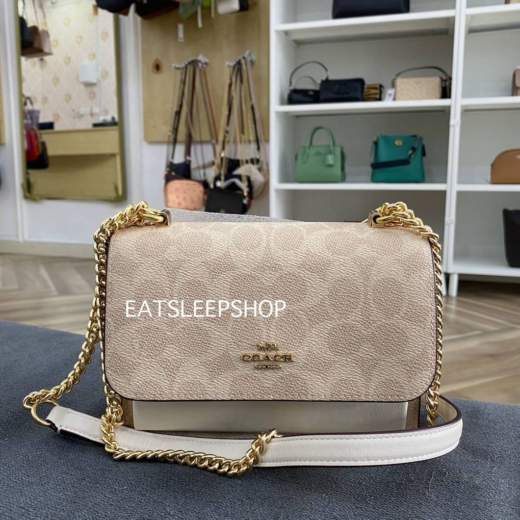 COACH MINI KLARE CROSSBODY BAG IN SIGNATURE CANVAS CW206 SAND CHALK