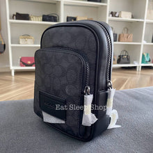 Load image into Gallery viewer, COACH RACER SLING PACK IN SIGNATURE (COACH CV763) GUNMETAL/CHARCOAL/BLACK
