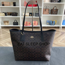 Load image into Gallery viewer, COACH CITY TOTE BAG IN SIGNATURE CANVAS CV976 IN GOLD/WALNUT/BLACK
