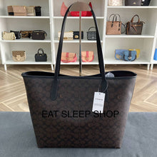 Load image into Gallery viewer, COACH CITY TOTE BAG IN SIGNATURE CANVAS CV976 IN GOLD/WALNUT/BLACK
