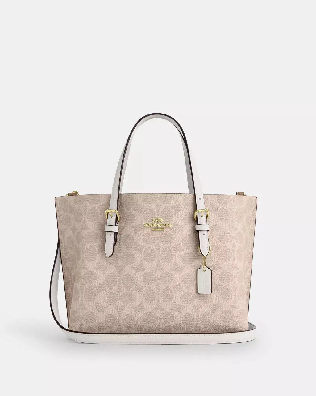 COACH MOLLIE TOTE 25 SIGNATURE CANVAS CV965 IN GOLD/SAND/CHALK