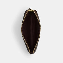 Load image into Gallery viewer, COACH CORNER ZIP WRISTLET IN SIGNATURE CANVAS (COACH CW854) GOLD/WALNUT BLACK
